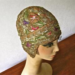 Cloche style hat with sequins