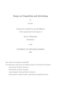 Essays on Competition and Advertising