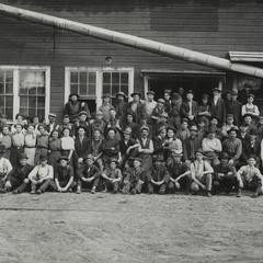 Eggers Plywood Company employees in front of the business.