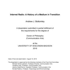 Internet Radio: A History of a Medium in Transition