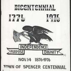 Town of Spencer centennial  : Nov. 14, 1876-1976