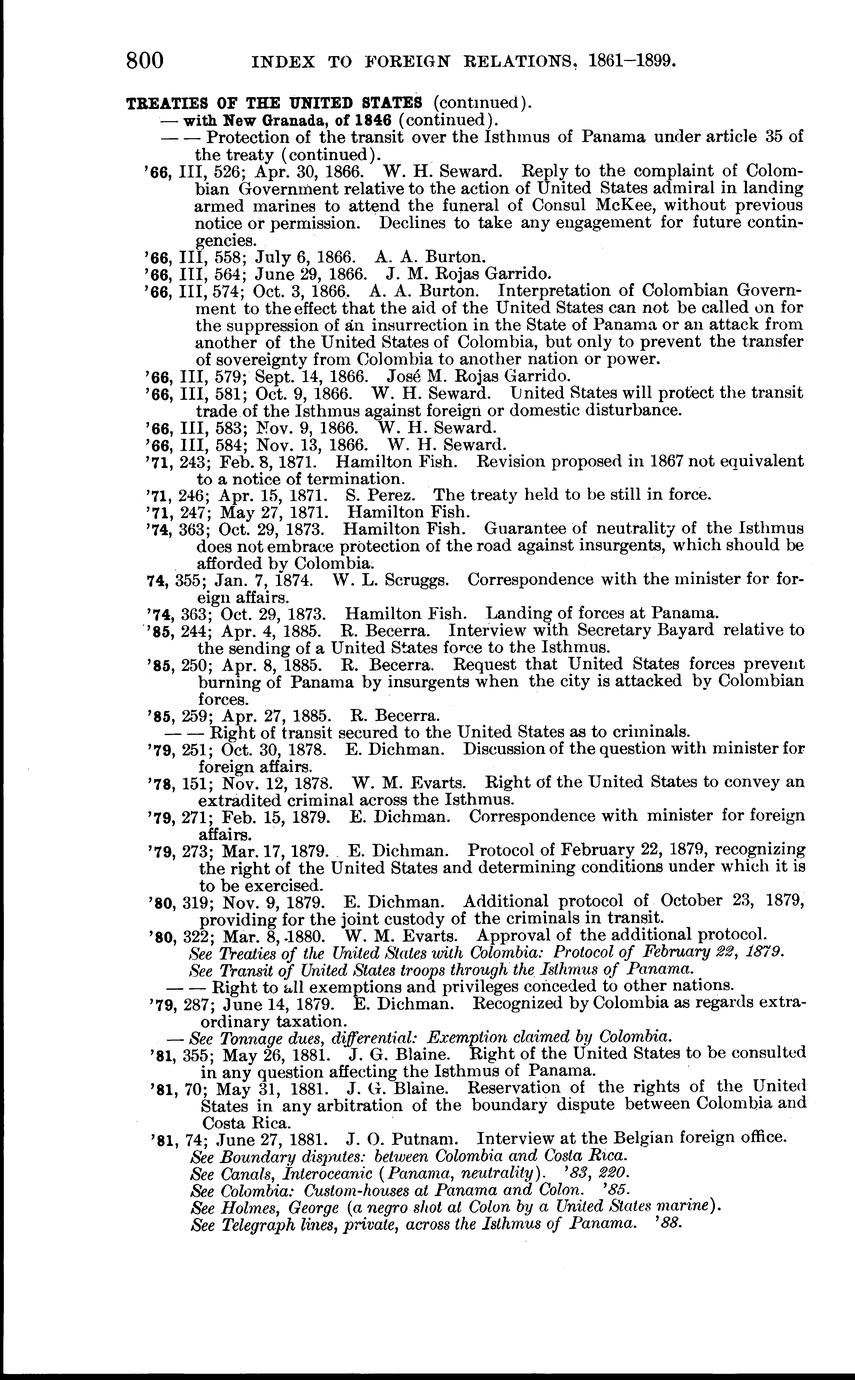 General index to the published volumes of the diplomatic correspondence