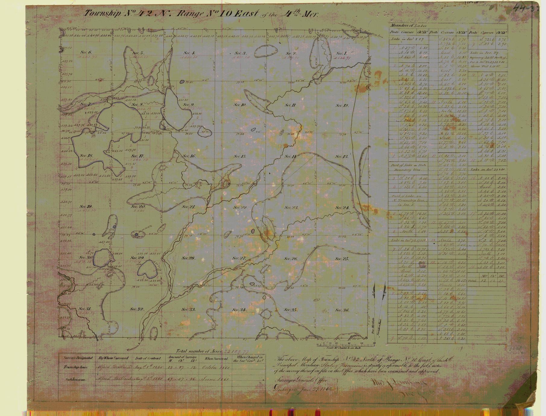 [Public Land Survey System map: Wisconsin Township 42 North, Range 10 East]