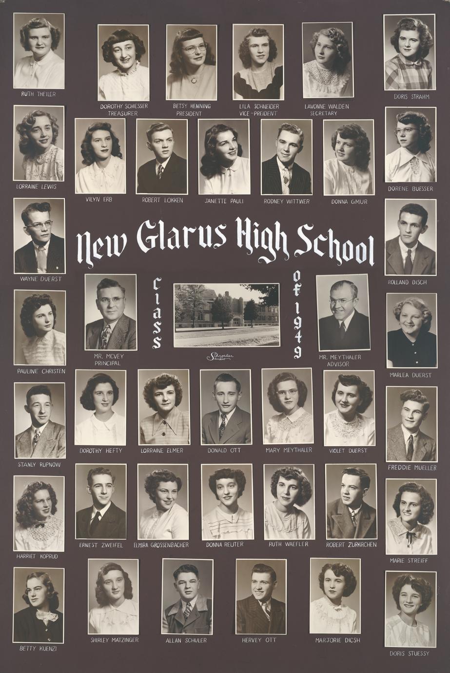 ‎1949 New Glarus High School graduating class UWDC UWMadison Libraries