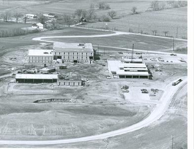 Aerial view of campus construction
