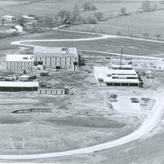 Aerial view of campus construction