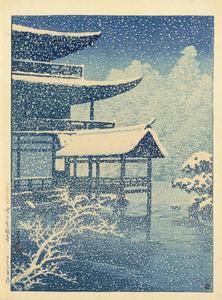 Snow at the Golden Pavilion, from the series Selection of Scenes of Japan