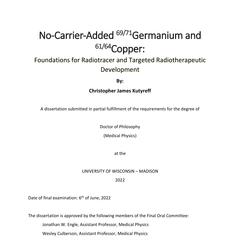 No-Carrier-Added 69/71Germanium and 61/64Copper: Foundations for Radiotracer and Targeted Radiotherapeutic Development