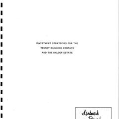 Investment strategies for the Tenney Building Company and the Maloof estate