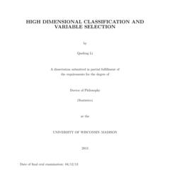 HIGH DIMENSIONAL CLASSIFICATION AND VARIABLE SELECTION