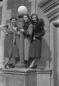 Female students in front of Dempsey Hall