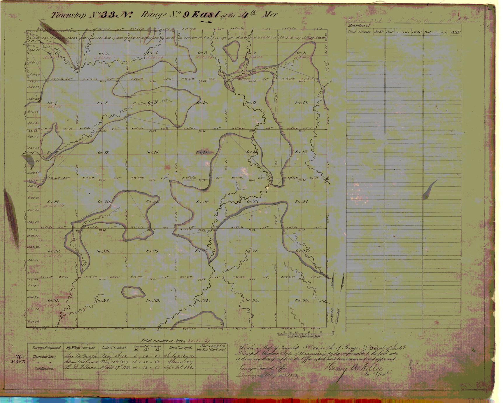 [Public Land Survey System map: Wisconsin Township 33 North, Range 09 East]