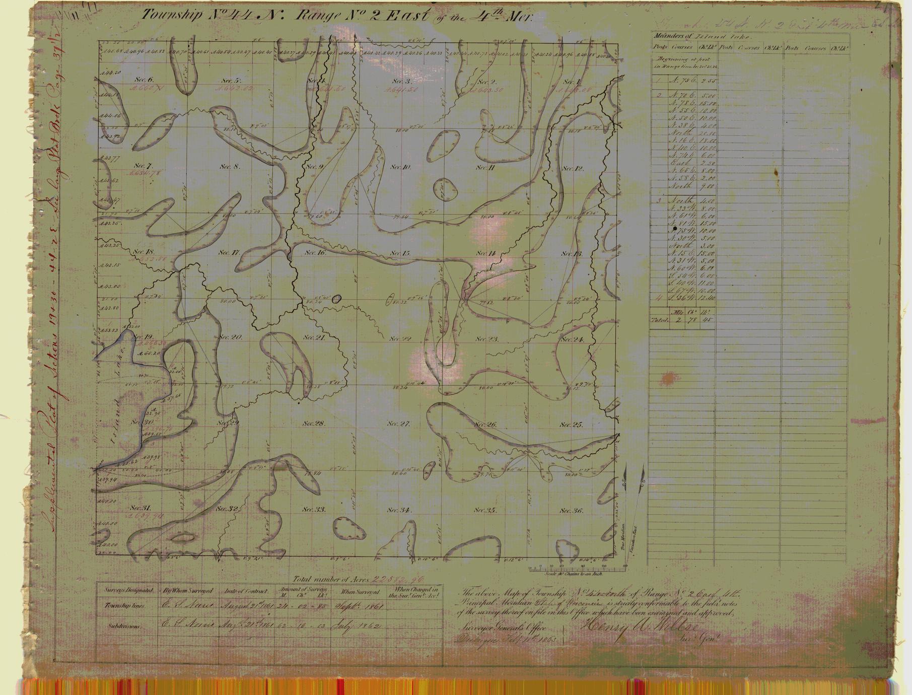 [Public Land Survey System map: Wisconsin Township 44 North, Range 02 East]