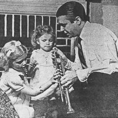 Bernard "Bunny" Berigan with his daughters, Patricia, age 7, and Joyce, age 3