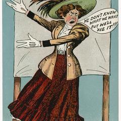 We don't know what we want, suffrage postcard