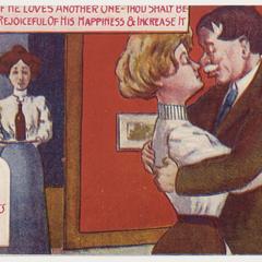 'If he loves another one' postcard