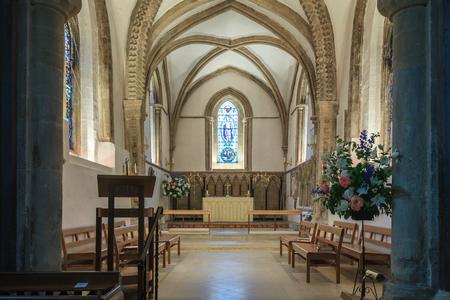 Iffley St Mary Church view into original chancel with Early English chancel beyond