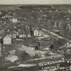 Aerial view of New Richmond, looking east