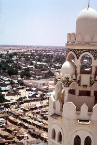 View of Side Minaret of Mosque of Touba Taken During Feast of Magal