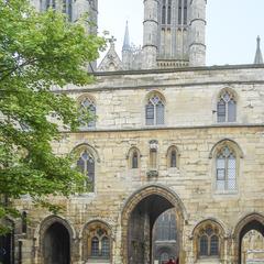 Lincoln Cathedral exterior Exchequer Gate