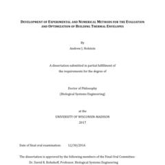 Development of Experimental and Numerical Methods for the Evaluation and Optimization of Building Thermal Envelopes