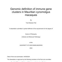 Genomic definition of immune gene clusters in Mauritian cynomolgus macaques.