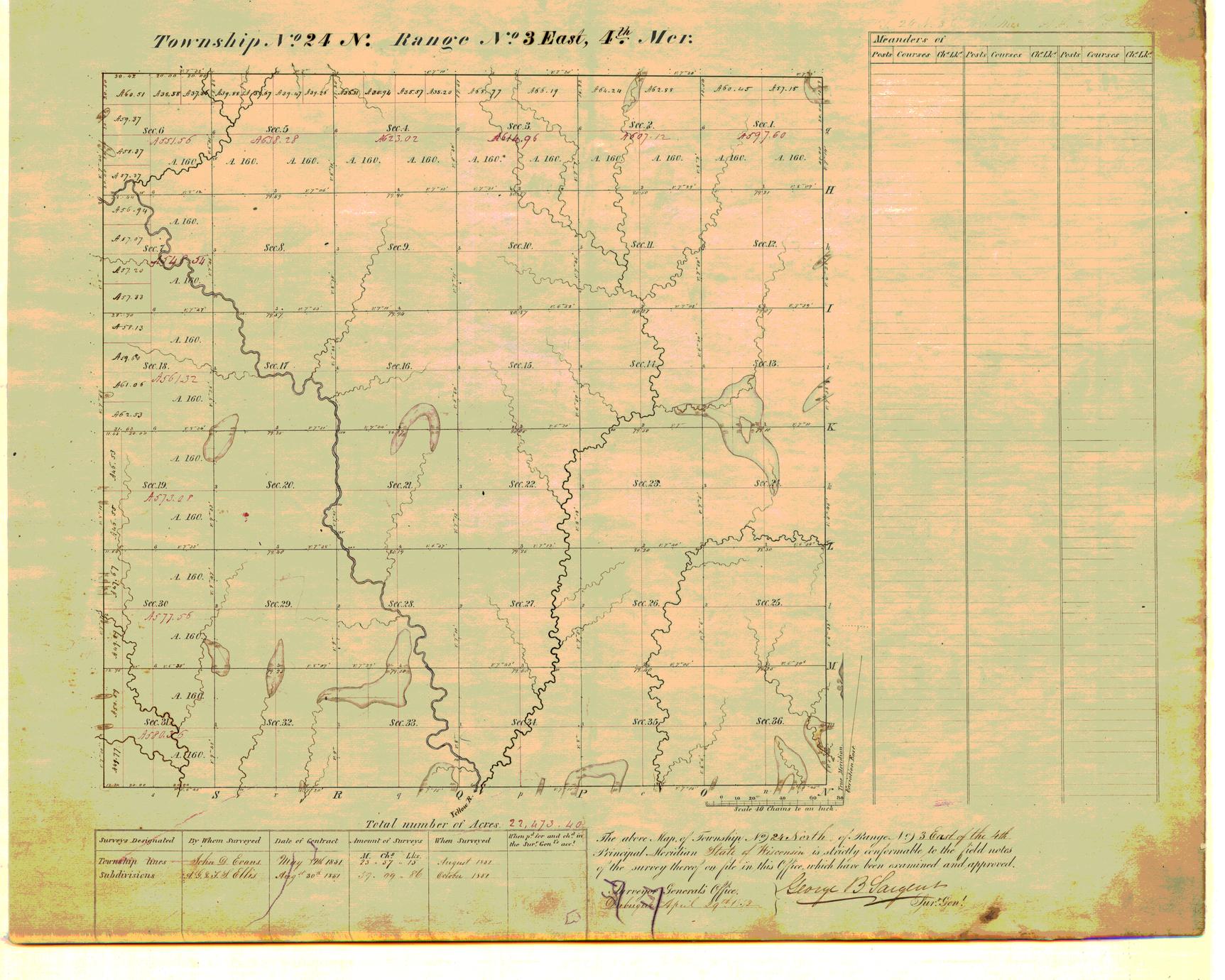 [Public Land Survey System map: Wisconsin Township 24 North, Range 03 East]