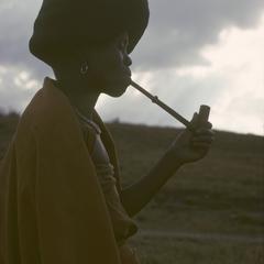 People of South Africa : woman with a pipe, silhouette