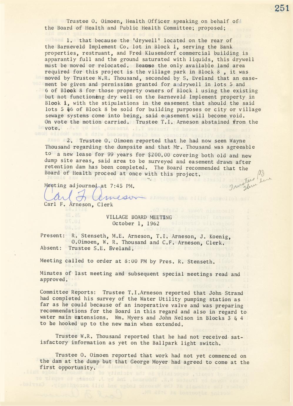 [Public records of the Village of Barneveld] (9 Volumes) Full view