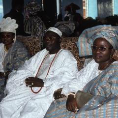 Oba Oladele Olashore and wife during the Thanksgiving service