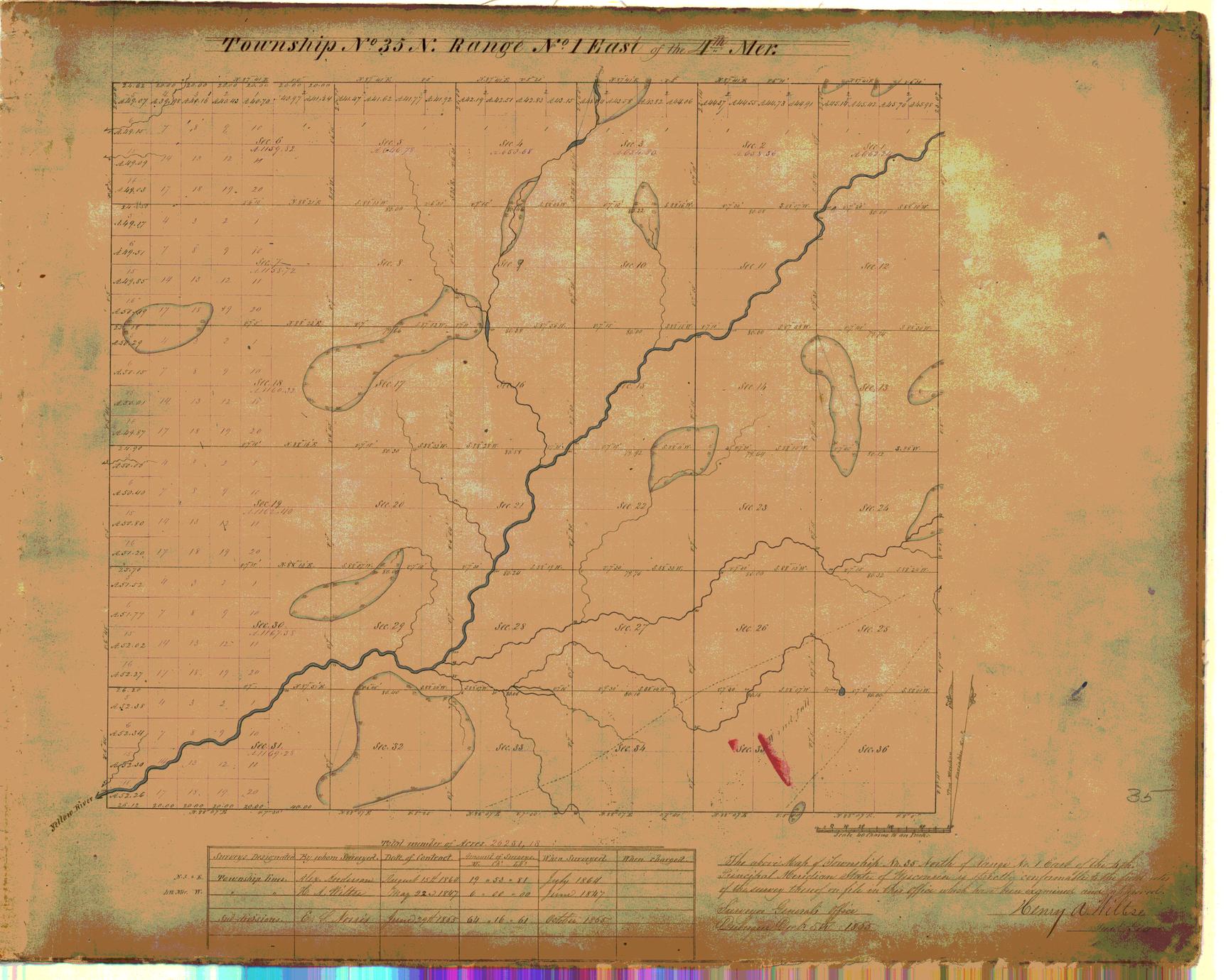 [Public Land Survey System map: Wisconsin Township 35 North, Range 01 East]
