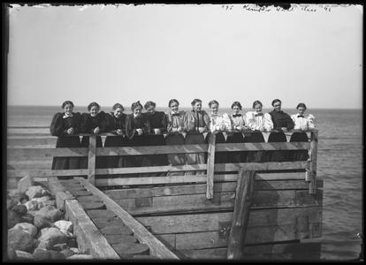 Kemper Hall Class of 1896 on pier laughing