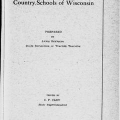 The training of teachers for the country schools of Wisconsin