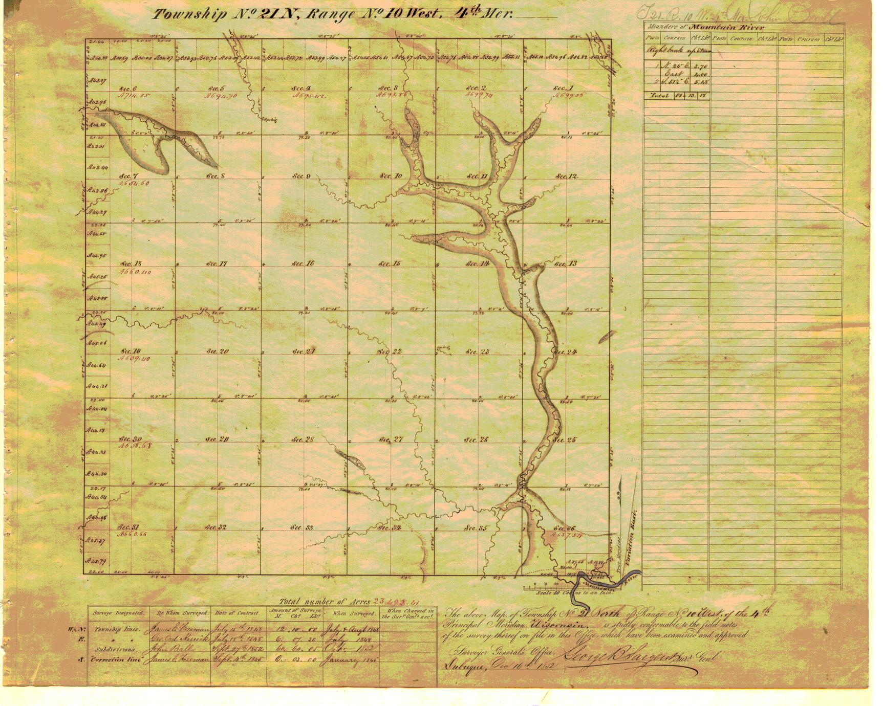 [Public Land Survey System map: Wisconsin Township 21 North, Range 10 West]