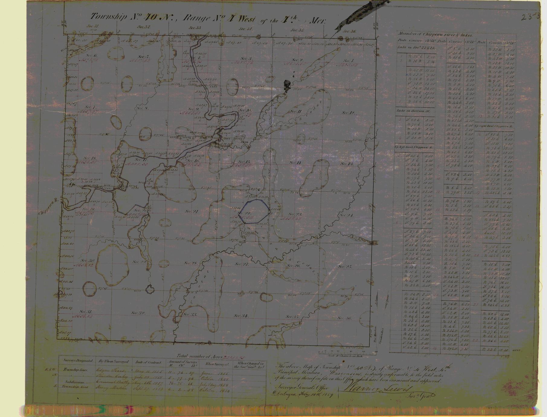 [Public Land Survey System map: Wisconsin Township 40 North, Range 04 West]