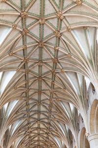 Tewkesbury Abbey interior nave vaulting