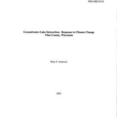Groundwater-lake interaction : response to climate change, Vilas County, Wisconsin