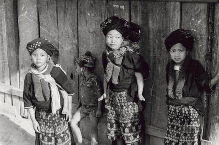 Yao (Iu Mien) boys and girls in the town of Nam Kheung in Houa Khong Province