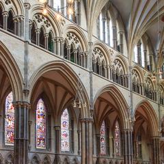 Lincoln Cathedral nave north clerestory, gallery and arcade