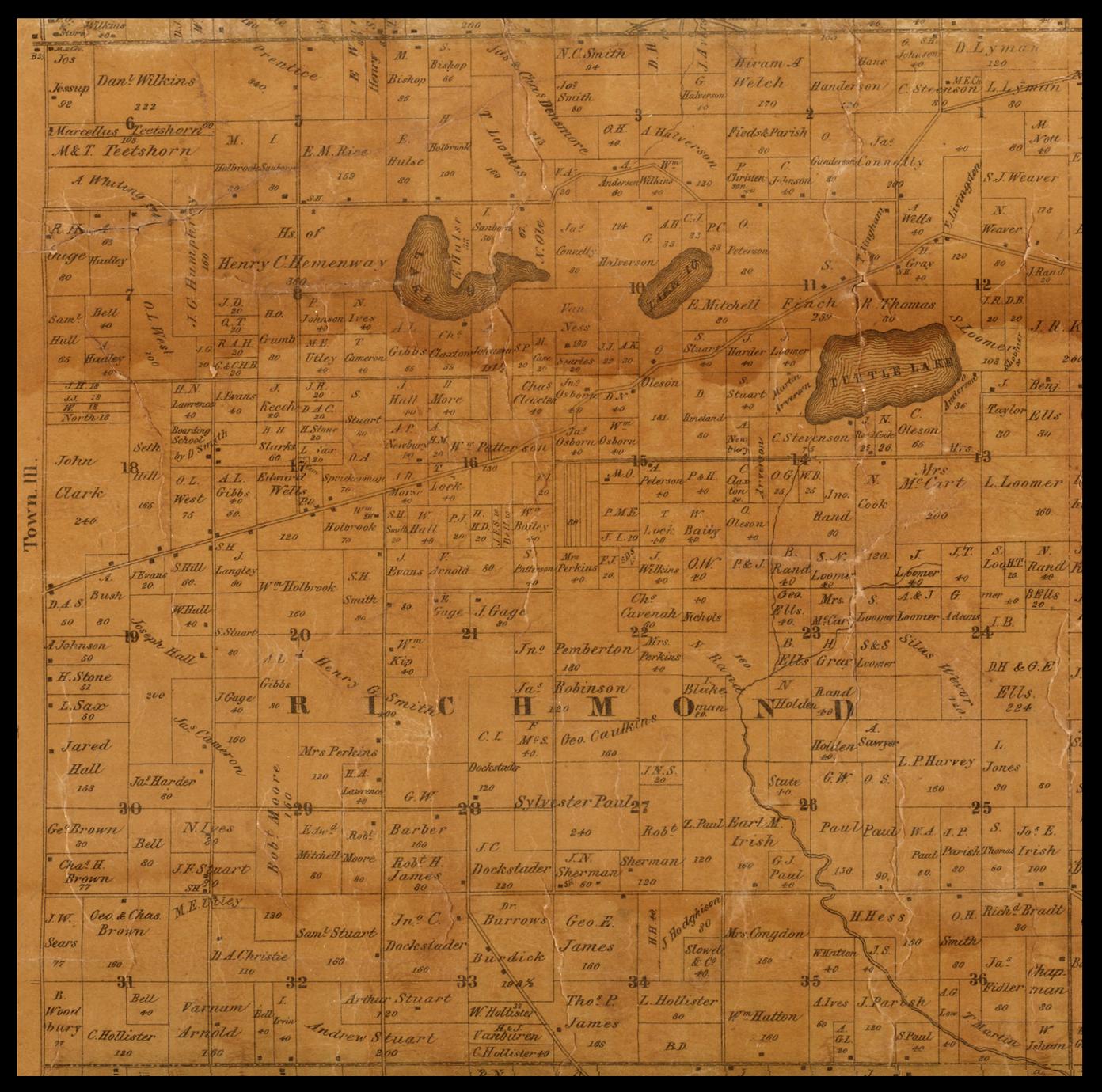 Richmond Township Plat Map 1857 Full View Uwdc Uw Madison Libraries 3057