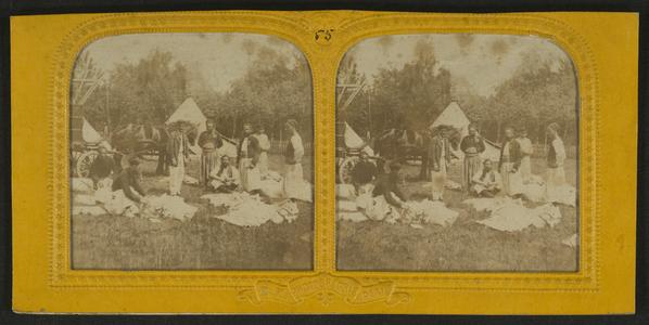 [Camp scene with Zouaves]