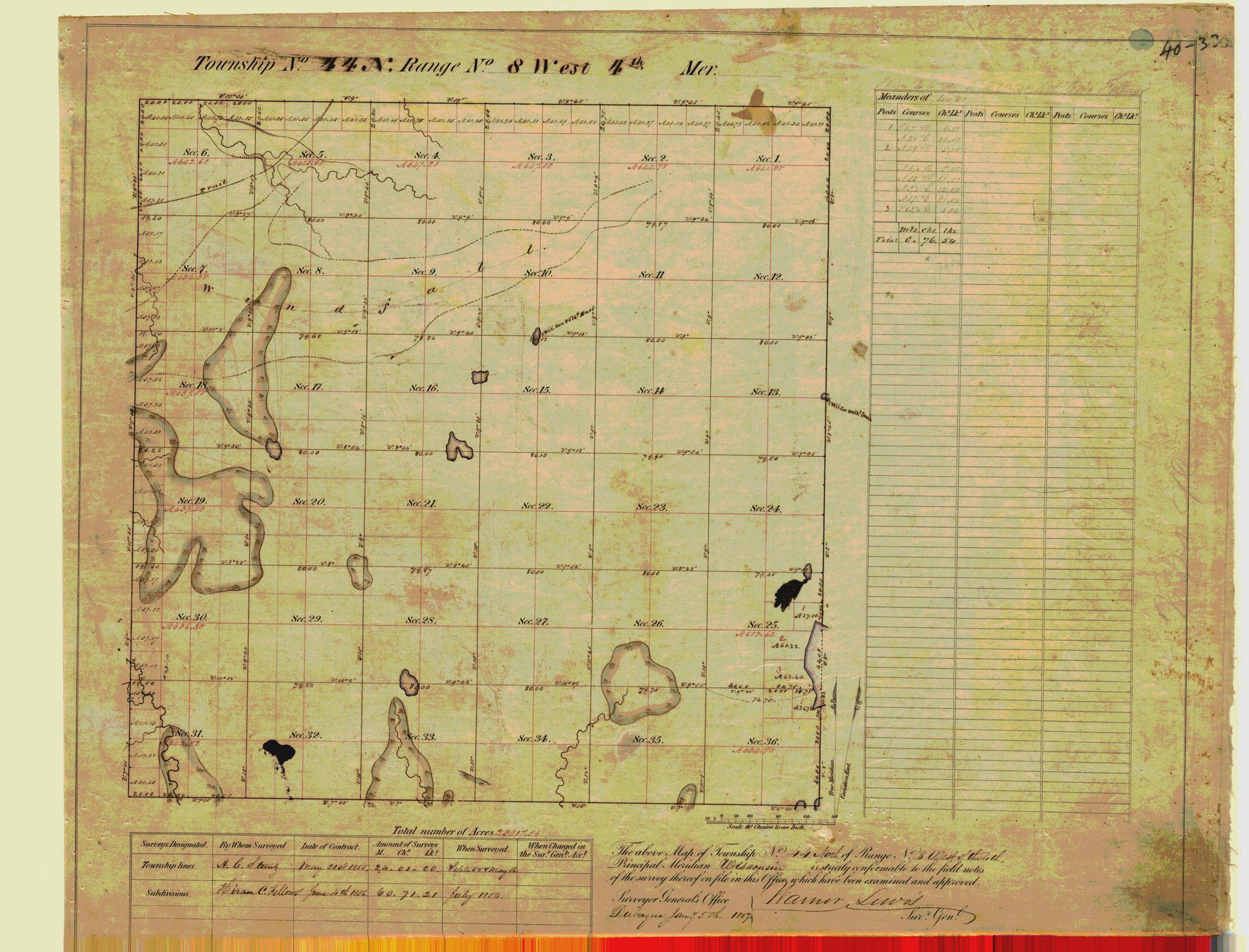 [Public Land Survey System map: Wisconsin Township 44 North, Range 08 West]