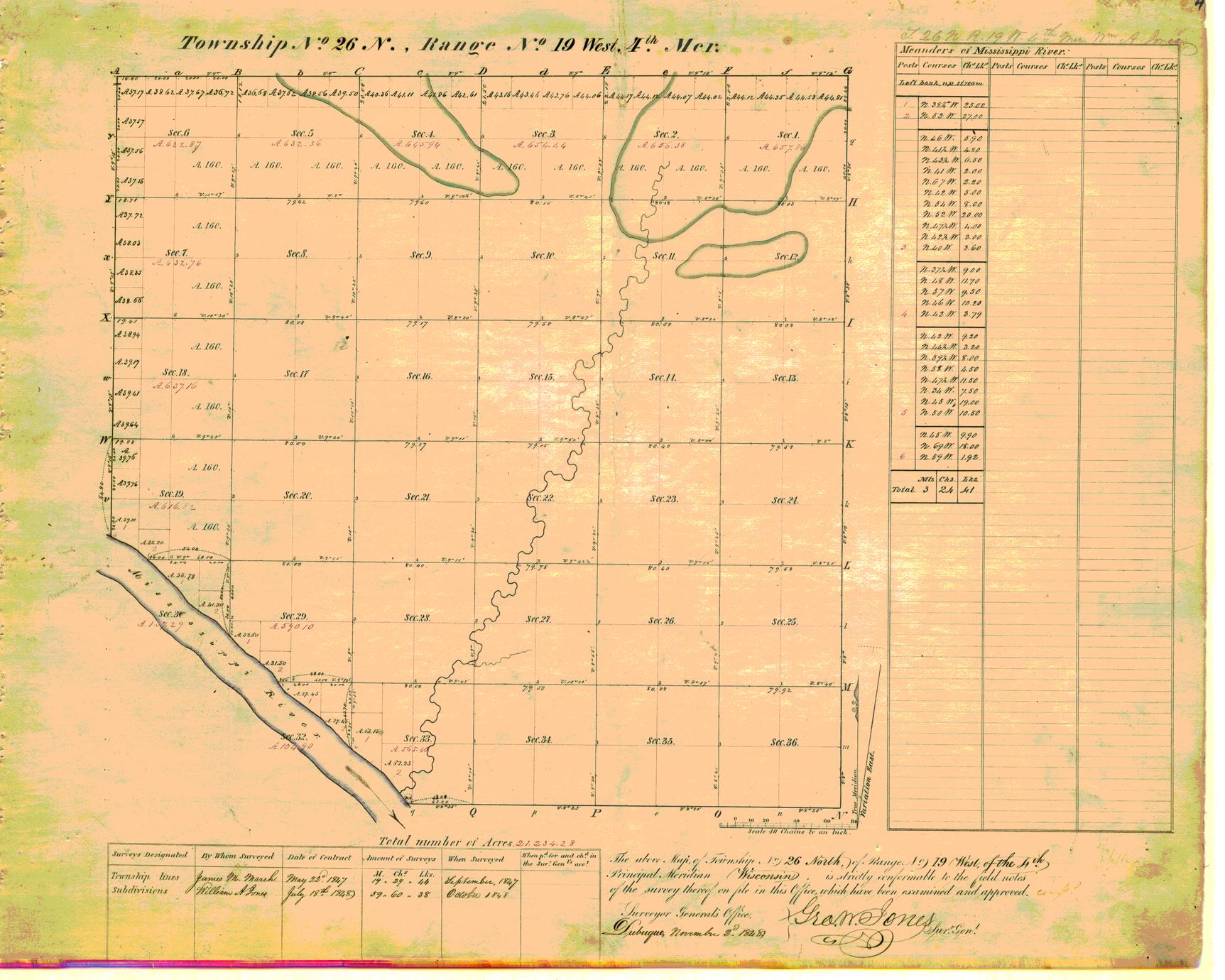 [Public Land Survey System map: Wisconsin Township 26 North, Range 19 West]