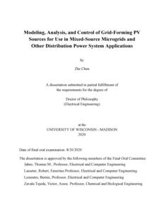 Modeling, Analysis, and Control of Grid-Forming PV Sources for Use in Mixed-Source Microgrids and Other Distribution Power System Applications
