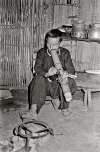 Villager smoking a water pipe