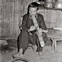 Villager smoking a water pipe
