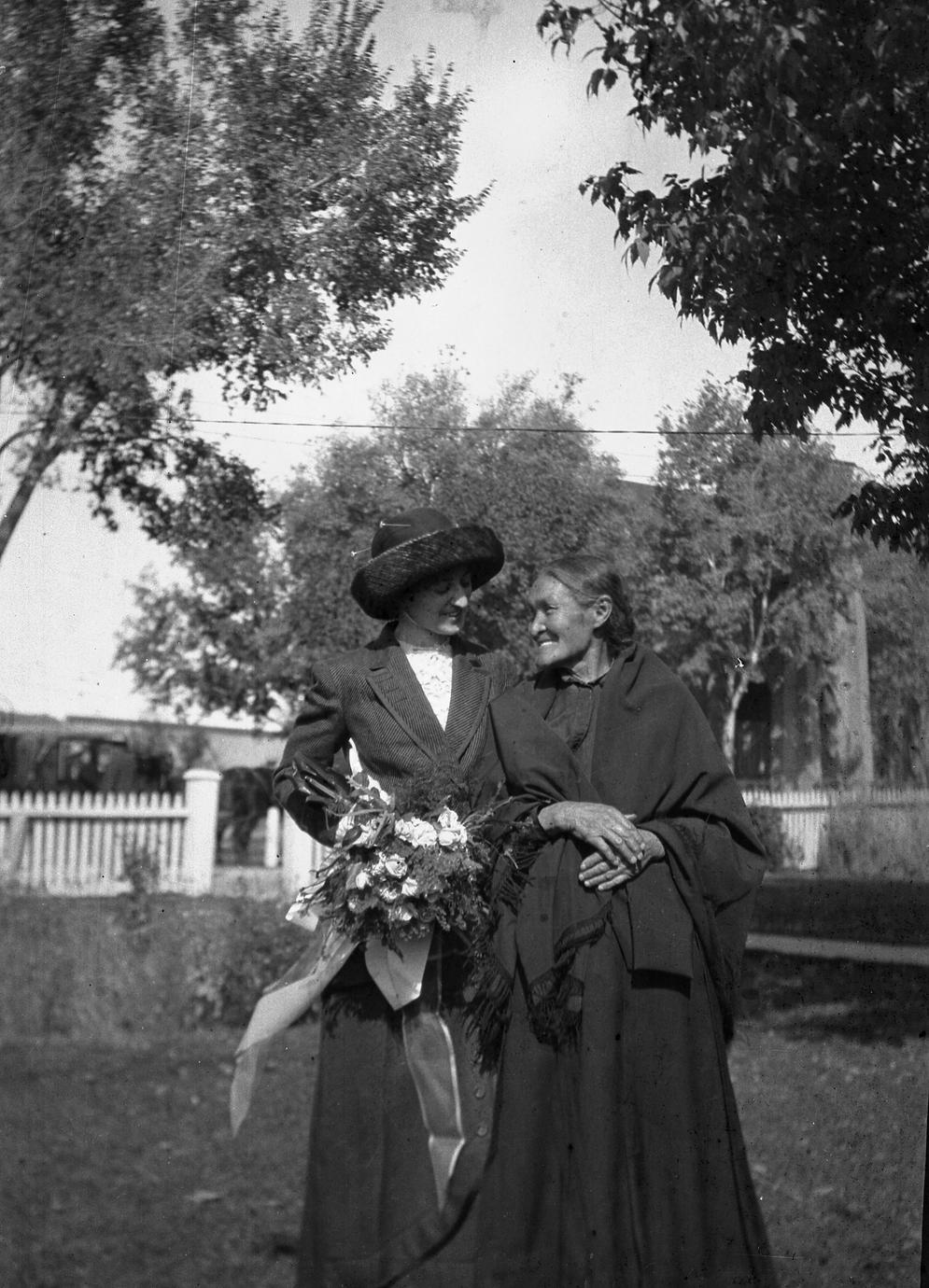 Estella Bergere Leopold with relative at wedding