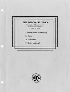 Wisconsin Idea : examples of public service