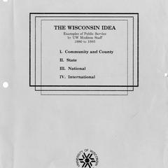 Wisconsin Idea : examples of public service
