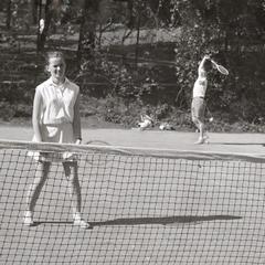 Students playing tennis